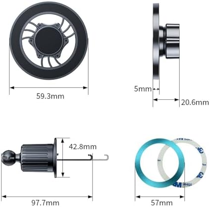 for iPhone Fits MagSafe Car Mount – Magnetic Mag Safe Phone Holder Car Accessories,Dashboard Vent Car Mount for iPhone 16 15 14 13 12 Pro Max Plus,Samsung Galaxy Moto,Gifts for Men Women (Black) – Enhanced Compatibility and Speed