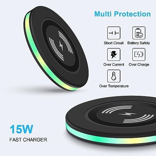 15 W Fast Wireless Charger for Samsung & i Phone – Universal Qi Charging Pad for Galaxy S25 Ultra, S24, S23, S22, S21, S20, S10 & i Phone 16 Pro Max, 15, 14, 13, 12 – High-Speed Charging with Intelligent Protection – Slim, Portable Design for Travel – Includes USB-A to USB-C Cable – Safe Overnight Charging for All Qi-Enabled Devices – Experience Up to 3 x Faster Charging with Smart Chip Technology – Ideal for Home, Office & On-the-Go Use – Compatible with Air Pods & Galaxy Buds – Perfect Gift for Tech Enthusiasts and Mobile Users