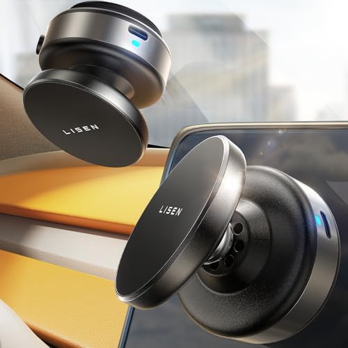 LISEN Portable Suction Phone Mount – Ultra-Stable Electric Vacuum Holder for i Phone 16 Series & More, 360° Adjustable for Vlogging & Travel – Lightweight, Versatile Design for Secure Use in Cars, Homes, and Outdoors