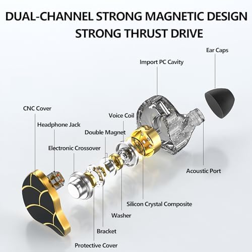 Premium Hybrid In-Ear Monitors with Advanced 1 BA + 1 DD Technology | Unmatched Comfort for Long Listening Sessions | Deep Bass for Gaming and Music Enthusiasts | Ergonomic Design for Noise Isolation and Fit | Universal Device Compatibility | Elevate Your Sound Experience Today
