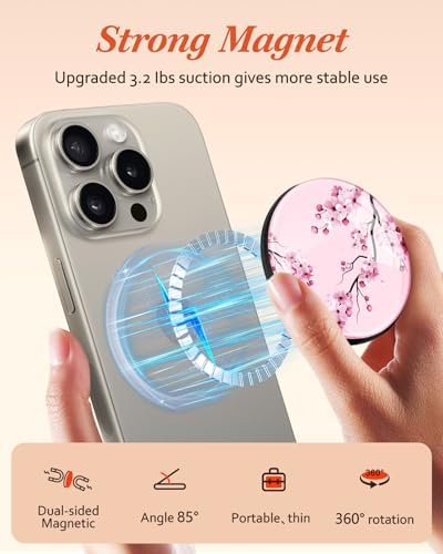 Adorable Cartoon Mag Safe-Compatible Phone Grip Stand – Lightweight Kickstand Ring Holder for Enhanced Usability – Perfect Accessory for i Phone 16/15/14/13/12 with Playful Design for Women and Girls – Durable, Easy-to-Install Magnetic Phone Accessory