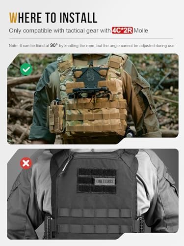 One Tigris Tactical MOLLE Phone Holder 2.0 – High-Performance Chest Mount for 4.7″-6.8″ Smartphones, Effortless Quick-Access Design for Tactical Vests and Plate Carrier Integration, Rugged Weather-Resistant Build for Outdoor Professionals and Adventure Seekers