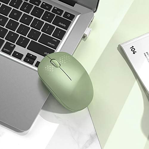 Light Blue Wireless Mouse – Ultra-Quiet 2.4 GHz Noiseless Computer Mouse with USB Receiver for Seamless Windows Experience – Portable, Ergonomic Design for Home, Office, or Travel