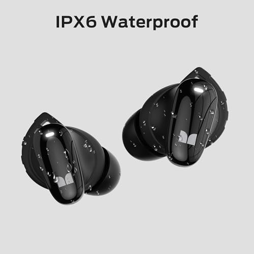 Monster N-Lite 206 Bluetooth 5.4 Wireless Earbuds – 25-Hour Playtime with IPX6 Waterproof Protection for Ultimate Durability – Touch Control for Seamless Music & Call Management – USB-C Fast Charging for On-the-Go Convenience – Superior Comfort and Deep Immersive Sound for Gym, Commutes, and Everyday Use