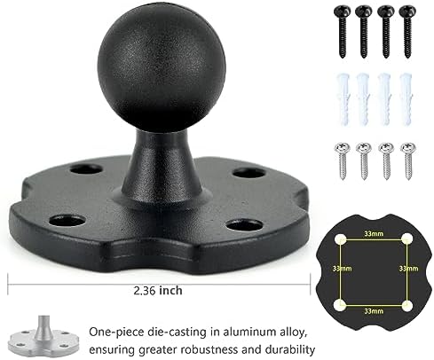 Heavy-Duty Aluminum Tablet Mount with Drill Base for 6.5″-12.9″ Devices – Versatile Holder for i Pad Pro/Mini, Vehicle & Home Use, 360-Degree Swivel for Optimal Viewing, Easy Installation and Enhanced Durability