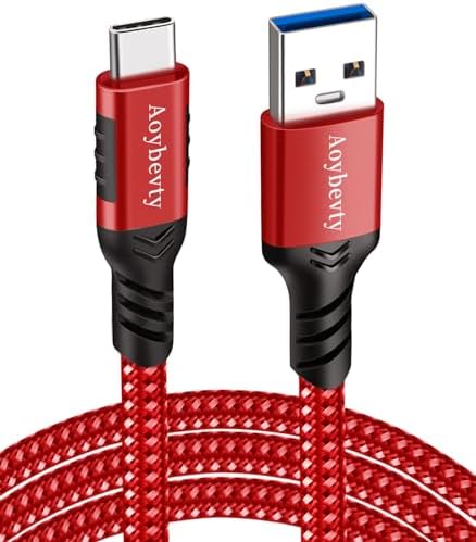 High-Speed USB A to USB C Cable (3.3 FT & 10 FT) – 10 Gbps Data Transfer, 60 W Fast Charging for Samsung Galaxy S23/S22/S21/S20/S10 Ultra & All Type C Devices – Durable Nylon Braided Design for Ultimate Flexibility and Performance