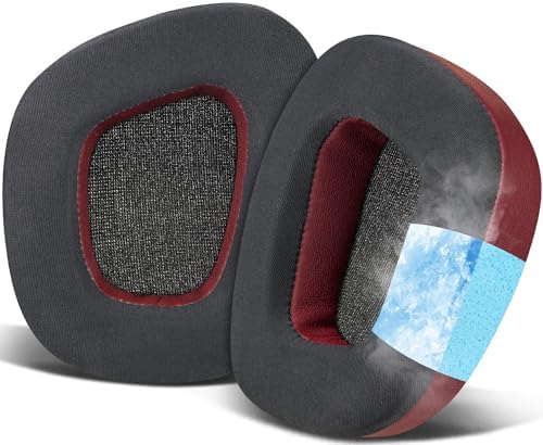 Transform Your Gaming Setup with SOULWIT Cooling-Gel Earpads for Corsair Void Series – Luxurious Ice Silk Fabric for Ultimate Comfort and Superior Sound Enhancement – Perfect Replacement Cushions for Void, Void Pro, Void Elite & Surround Wired/Wireless Gaming Headsets – Striking Red Storm Aesthetic for Unmatched Style and Performance