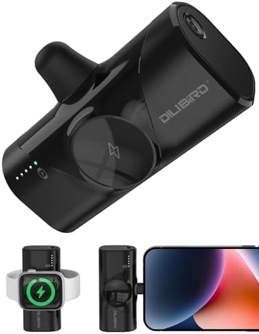 Travel Essentials Dual Mini Power Bank Set – 4500 m Ah Portable Charger for i Phone 14 & Apple Watch – Compact Fast Charging Solution in Sleek Black & White – Ideal Travel Accessory for On-the-Go Tech Users