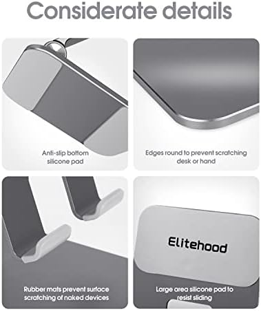 Revolutionize Your Workspace with the elitehood Aluminum i Pad Stand – Ultra-Stable, Adjustable Tablet Holder for Home & Office, Compatible with i Pad Pro 12.9, i Pad Air, Mini 6/5/4/3 in Sleek Black – Enhance Comfort & Productivity Effortlessly