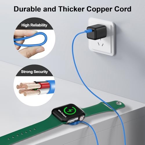 Magnetic Fast Charging Cable for Apple Watch – Portable 1.6 FT Wireless Charger Compatible with All i Watch Series Ultra/10/9/8/7/6/SE/SE2/5/4/3 – Quick Connection & Enhanced Durability for Effortless Charging