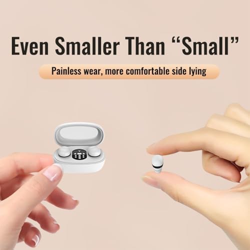 Discover Ultimate Sleep Serenity with Invisible Sleep Headphones – Ergonomic Wireless Earbuds Tailored for Side Sleepers, Featuring Advanced Noise-Canceling Technology, IPX6 Waterproof Durability for Any Environment, and Long Battery Life for Continuous Comfort Throughout the Night (White)
