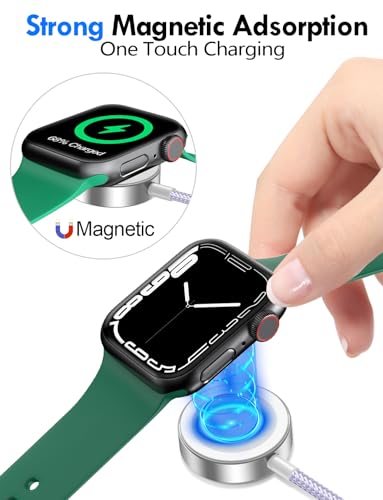 Ultimate 2-Pack Fast Charging Cable Set: Versatile USB A/Type C/Lightning Cables for Quick Charging of Apple Watch & i Phone, 4 FT Length for Seamless Travel Compatibility with i Phone 11-16, i Pad, Apple Watch Ultra & SE, Durable Multi-Device Solution for Enhanced Power Efficiency and Convenience