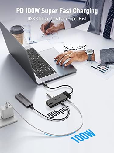 Lemorele 10-in-1 USB C Hub Adapter for Mac Book Pro & Air – Ultimate Multiport Solution with 4 K HDMI, Gigabit Ethernet, 100 W Power Delivery & Fast USB 3.0 Transfer – Perfect for Windows, i Pad & More – Unmatched Connectivity & Speed for Professionals