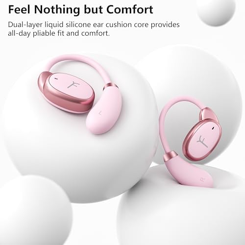 Open Ear Bluetooth 5.4 Earbuds – Unmatched Comfort with Secure Ergonomic Hooks, 32-Hour Battery Life, Waterproof & Shock-Resistant for Active Lifestyles – Superior Call Clarity and Device Compatibility for Runners and Fitness Aficionados