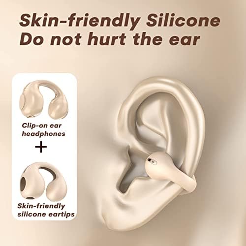 Revolutionary Wireless Open Ear Bone Conduction Headphones – Bluetooth Clip-On Design for Active Lifestyles – Ideal for Running, Cycling, and Workouts – Sweat-Resistant with Built-In Microphone and Secure Earhooks – Experience Clear Audio While Staying Aware of Your Surroundings – Long Battery Life and Enhanced Device Compatibility for Ultimate Freedom