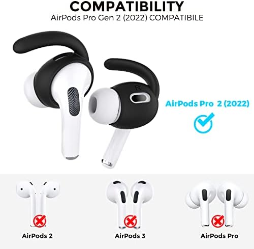 Aha Style Silicone Ear Hooks for Air Pods Pro – 3 Pairs of Anti-Slip Covers with Storage Pouch – Premium Earbud Accessories for Enhanced Comfort and Stability During Activities – Durable, Custom Fit Compatible with Apple Air Pods Pro (White)