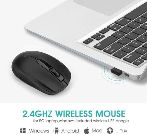 Upgrade Your Computing Experience with Rii 10-Pack Wireless Mouse – Effortless 2.4 GHz Connectivity for PC & Laptop, Ergonomically Designed for Comfort, Portable USB Dongle Included, Perfect for Home, Office, and School Use – Reliable High-Precision Optical Mice in Sleek Black Finish