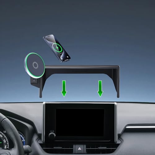 Secure Your Smartphone with Advanced Car Phone Holder for Toyota RAV4 (2019-2025) – 15 W Fast Wireless Charger, 360-Degree Rotation & Hands-Free Convenience for Safer Navigation – Perfectly Fits 7/8 Inch Touch Screens – Premium Stability & Effortless Installation