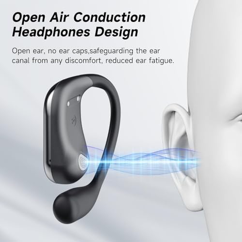 Revolutionary Bluetooth 5.4 Open Ear Wireless Earbuds with 50-Hour Battery Life – Secure Earhook Design for Ultimate Comfort in Running, Fitness, and Yoga – Stay Aware and Active with Lightweight Air Conduction Technology and Intelligent LED Charging Case for Dynamic Lifestyles