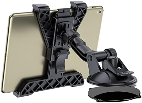 OHLPRO 360° Adjustable Tablet Holder for Car – Versatile Suction Cup Mount for 7″-13″ i Pad and Tablets – Sturdy Arm Clip for Optimal Viewing – Enhanced Compatibility for Windshield & Truck Vent Use – Perfect for Navigation & Entertainment During Road Trips – Durable and Easy to Clean Design