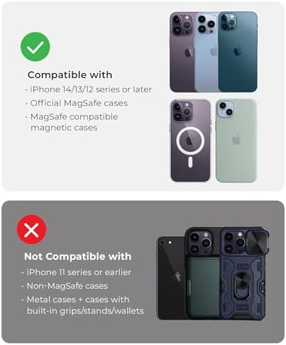 Magnetic Wireless Car Charger & Holder for i Phone 16/15/14/13/12 & Qi-Enabled Android – Stellar 360° Rotation, Fast Type C Power, Secure Magnetic Grip, Effortless Navigation & Connectivity, Sleek Black Design for Ultimate Convenience