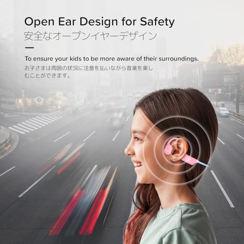 Airwaves Toddler Bluetooth Headphones – Open Ear Wireless Design with 85 d B Safe Volume, IPX5 Waterproof Rating, Long Battery Life & Built-in Mic for Kids Aged 3-12 (Pink) – Perfect for Safe Listening & Active Play