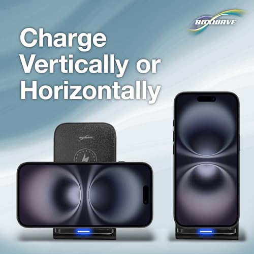 BLU G90 Pro Wireless Quick Charge Dock – 15 W Qi-Certified Ergonomic Charging Stand for Enhanced Desktop Productivity – Jet Black Sleek Design for Effortless Viewing and Fast Power Delivery – Ideal Hassle-Free Charging Solution for Modern Users