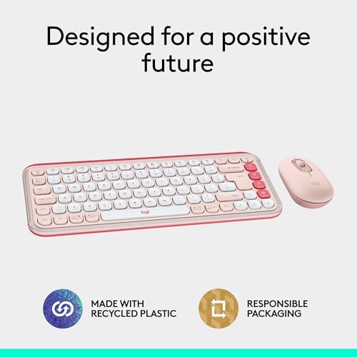 Elevate Your Workspace with the Logitech POP ICON Wireless Bluetooth Keyboard – Stylish Graphite & White Design, Effortless Multi-Device Switching, Comfortable Low-Profile Typing, and Customizable Keys for Enhanced Productivity on Laptops, Tablets, and PCs