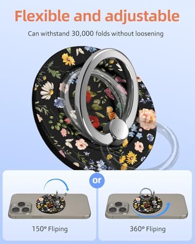 Magnetic Phone Grip Holder for i Phone – Adjustable Mag Safe-Compatible Finger Ring Stand with Fun Designs for Secure Selfies and Video Calls – Lightweight, Durable, and Removable Accessory to Elevate Your Smartphone Experience