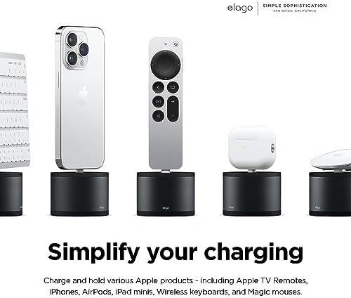 elago D Stand Premium Aluminum Charging Dock for Apple Devices – Sleek Charging Station for i Phone and Apple TV Remote – Lightweight and Portable Cable Management Solution for Home and Office – Enhanced Compatibility & Speed