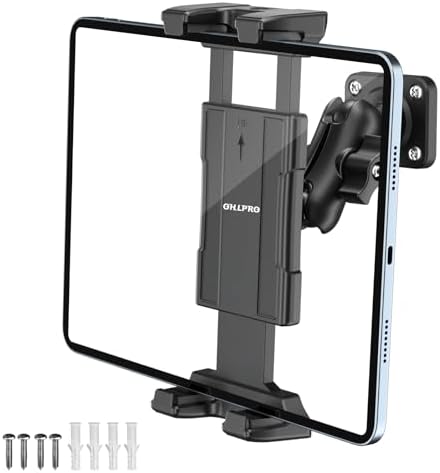 Transform Your Viewing Experience with the OHLPRO Universal Tablet Wall Mount Holder – Adjustable 360° Rotation for 4.7-13 Inch Devices, Perfect for i Pad, i Phone, Kindle Fire HD, Galaxy Tab, and Nintendo Switch – Sturdy Drilled Mounting for Maximum Stability and Enhanced Hands-Free Functionality
