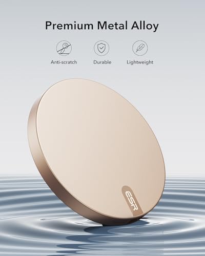 ESR Mag Safe 15 W Wireless Charger – Dual USB-C Charging Pad for i Phone 16 Pro Max, 16 Pro, 16, 16 Plus, 15, 14, 13, 12, and Galaxy S25 – Sleek Desert Titanium Finish – Effortless Magnetic Alignment for Air Pods Pro/3/4 – High-Speed Charging & Enhanced Device Compatibility