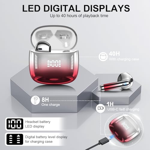 Kicoeon Premium Wireless Earbuds – 48-Hour Uninterrupted Playtime, Advanced IPX7 Waterproof Rating, Next-Gen Bluetooth 5.4 for Seamless Connectivity, Enhanced Call Clarity with Quad Microphone System, Elegant Beige Design Tailored for Active Lifestyles, Fully Compatible with Android & i OS Devices