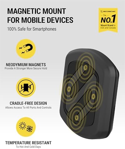 Scosche MXDM Ultra-Strong Magnetic Car Phone Holder – Secure Dashboard Mount for i Phone, Samsung & All Smartphones – Effortless Hands-Free Navigation & Enhanced Driving Safety with Durable Metal Plate