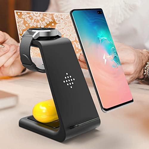 YOCUNKER 3-in-1 Wireless Charging Station Dock – Ultimate Fast Charging Solution for Galaxy Devices Including Watch 5/4/3/2, Buds Pro Plus, and S22/S21/S20 Series – Compact Design for Seamless Connectivity and Organized Workspace