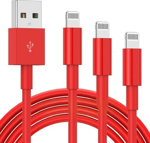 Premium 3-Pack Apple MFi Certified Lightning to USB Charger Cables – 6 FT Durable Fast Charging Cords for i Phone 13/12/11/11 Pro/11 Max/X/XS/XR/XS Max/8/7/6 – Enhanced Performance and Extended Reach for Seamless Device Connectivity
