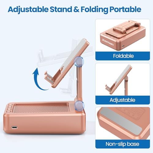 Transform Your Multimedia Experience with the JTEMAN Adjustable Tablet Stand Featuring Bluetooth Speakers – Versatile Kitchen Gadget and Perfect Gift for Him or Her – Wireless Charging Station for Phones and Tablets, Enhanced Compatibility for All Devices