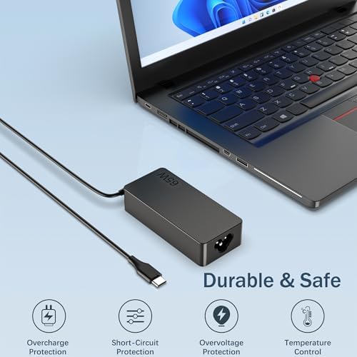Ultimate 65 W USB-C Fast Charging Adapter for Lenovo Laptops – Compact, Efficient Power Solution for Think Pad, Yoga, and Chromebook Series – Advanced Safety Features for Secure and Reliable Operation on the Go