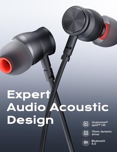 apt X-HD Wireless Bluetooth Earbuds with CVC 8.0 Noise Cancellation | 30-Hour Playtime Magnetic Neckband Design | IPX7 Sweatproof Sports Headphones for Ultimate Audio Experience | Perfect for Music & Active Lifestyles