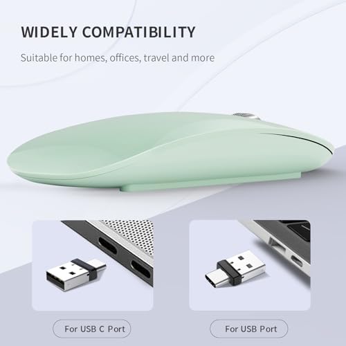 Elevate Your Computing with the Uiosmuph G11 Wireless Mouse – Stylish Purple Slim Design, USB C Rechargeable & Silent Click Technology for Effortless Precision and Comfort on Laptop, Mac, and PC