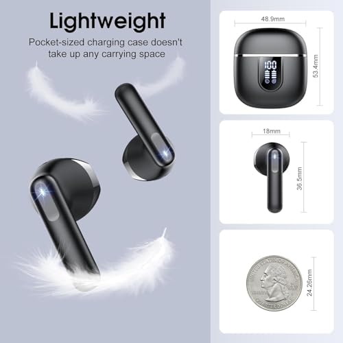 Elevate Your Listening Experience with Cillso Hi-Fi Wireless Earbuds – Advanced Bluetooth 5.4 Technology, Superior ENC Noise Cancellation, 40-Hour Playtime, IP7 Waterproof Durability, Elegant Rose Gold Aesthetic, Dual LED Battery Display, and Rapid USB-C Charging for Ultimate Convenience