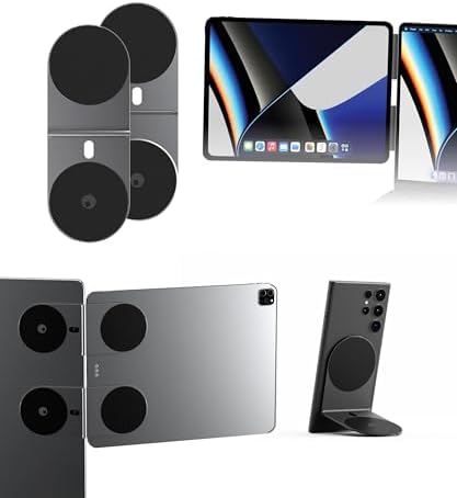 Versatile Rolling Square Edge Pro Tablet Kit – Magnetic Phone Holder & Adjustable Productivity Stand for Tablets and Smartphones, Mag Safe Compatible – Elevate Your Smartworking Experience with Enhanced Durability and Portability in Sleek Black