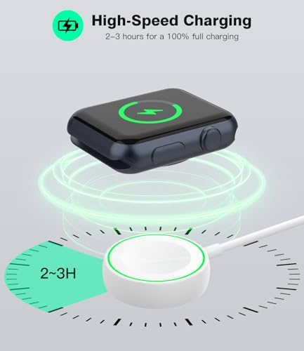 Yootech Magnetic Wireless Charger for Apple Watch – Ultra-Fast Portable Charging Solution for Travelers – Lightweight, Durable Design for Effortless On-the-Go Power – Fully Compatible with All Apple Watch Models Including Series Ultra/10/9/8/7/6/SE/5/4/3/2 – Experience Hassle-Free, Cable-Free Convenience While Maximizing Your Device’s Efficiency