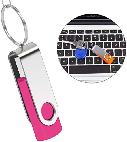 Vibrant 64 GB USB Flash Drive Pack – 5 Colorful Metal Swivel Thumb Drives with LED Indicator & Lanyards for Easy Portability – Ideal for Students & Professionals Seeking Reliable Data Storage Solutions