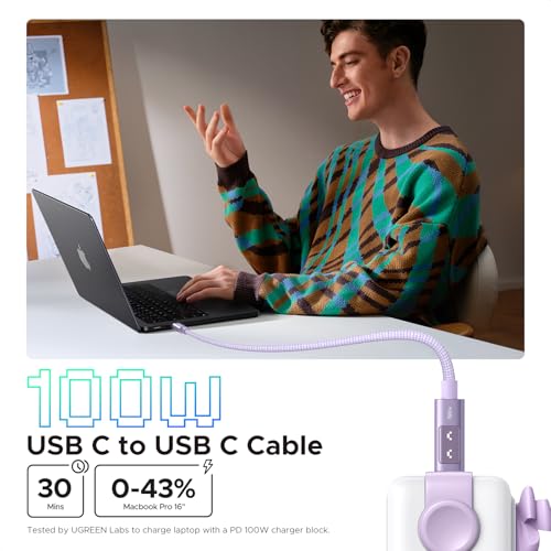 UGREEN Uno USB C to USB C Cable – 100 W Fast Charging with LED Display, 3.3 FT Length, Ideal for i Phone 16, Mac Book Pro, i Pad Pro, Galaxy S24 Ultra – High-Speed Data Transfer, Durable Design for Ultimate Convenience and Performance