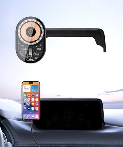 Wireless Charging car Phone Holder for Mazda CX-5 2021-2025 Accessories 10.25 inch Screen Fixed Clip,360° Rotation car Phone Mount Compatible with MagSafe – Enhanced Compatibility and Speed