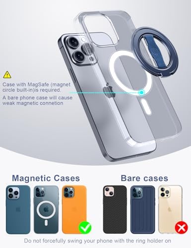 EWA Mag One 3 rd Gen Magnetic Phone Grip Stand – Sleek Black Design for i Phone 16, 15, 14, 13, 12 Series – Enhance Stability with Removable Magnetic Ring Holder and Integrated Finger Strap – Ultimate Hands-Free Kickstand for Streaming and Texting