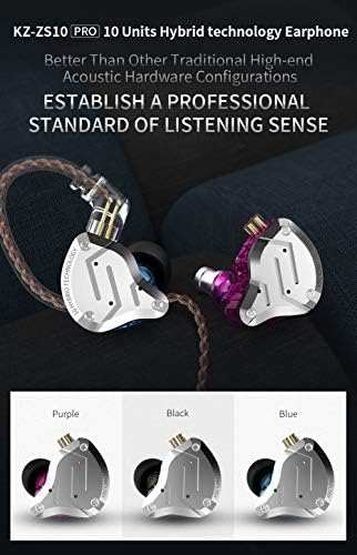 High-Fidelity KZ ZS10 PRO Noise-Isolating Earbuds with Detachable 2-Pin Cable – Superior Five-Driver Sound Clarity in Sleek Sand Black Design for Audiophiles and Casual Listeners Alike