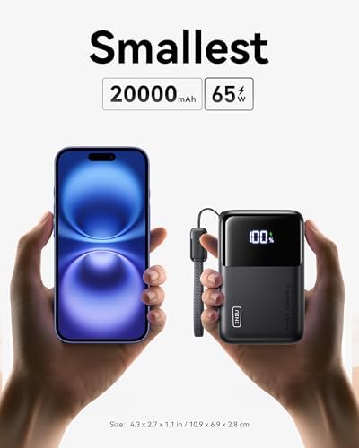 Ultimate INIU Power Bank 20,000 m Ah – 65 W Compact Fast Charger for Laptops, Tablets & Smartphones – Multi-Device USB-C Travel Power Bank with PD & QC Technology – Ideal for Mac Book, i Pad, Steam Deck, i Phone 16/15, Samsung Galaxy S22 – Unmatched Portability & Efficiency