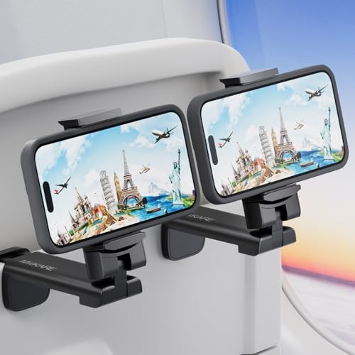 Mii KARE Universal Airplane Phone Holder – Innovative 360-Degree Rotating Smartphone Mount for Ultimate In-Flight Entertainment, Lightweight and Durable Travel Companion for Effortless Viewing on Tray Tables, Perfect for Long Flights and Quick Getaways